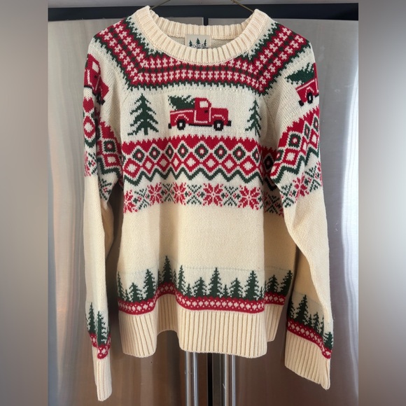 Kiel James Patrick Sweaters - Kiel James Patrick Cream and Red Holiday Sweater